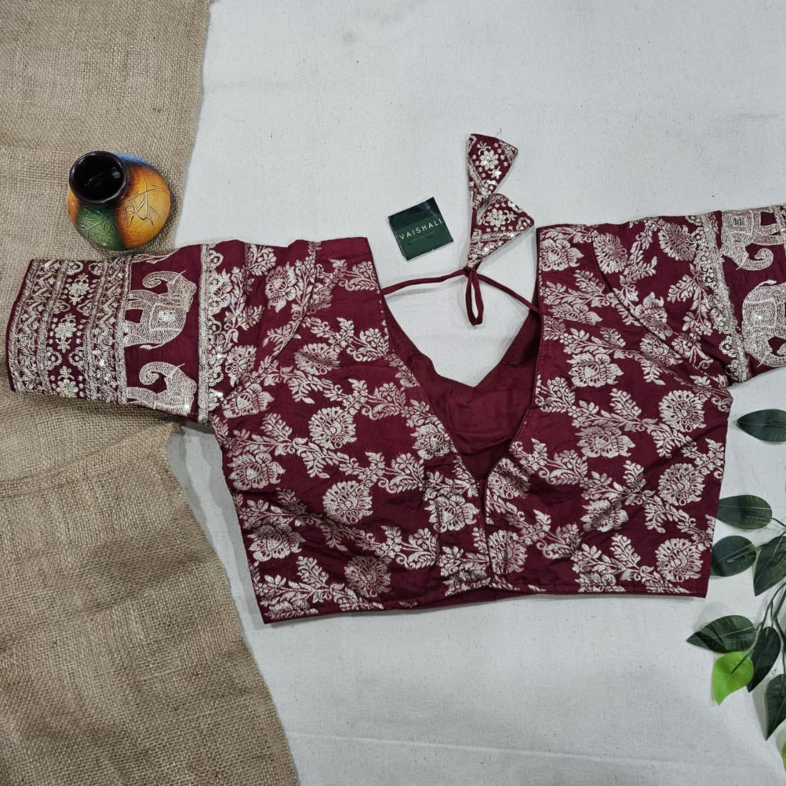 Maroon Banarasi Blouse