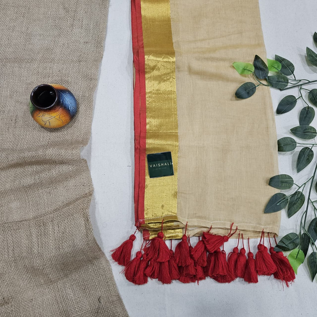 Red Tulsi Saree