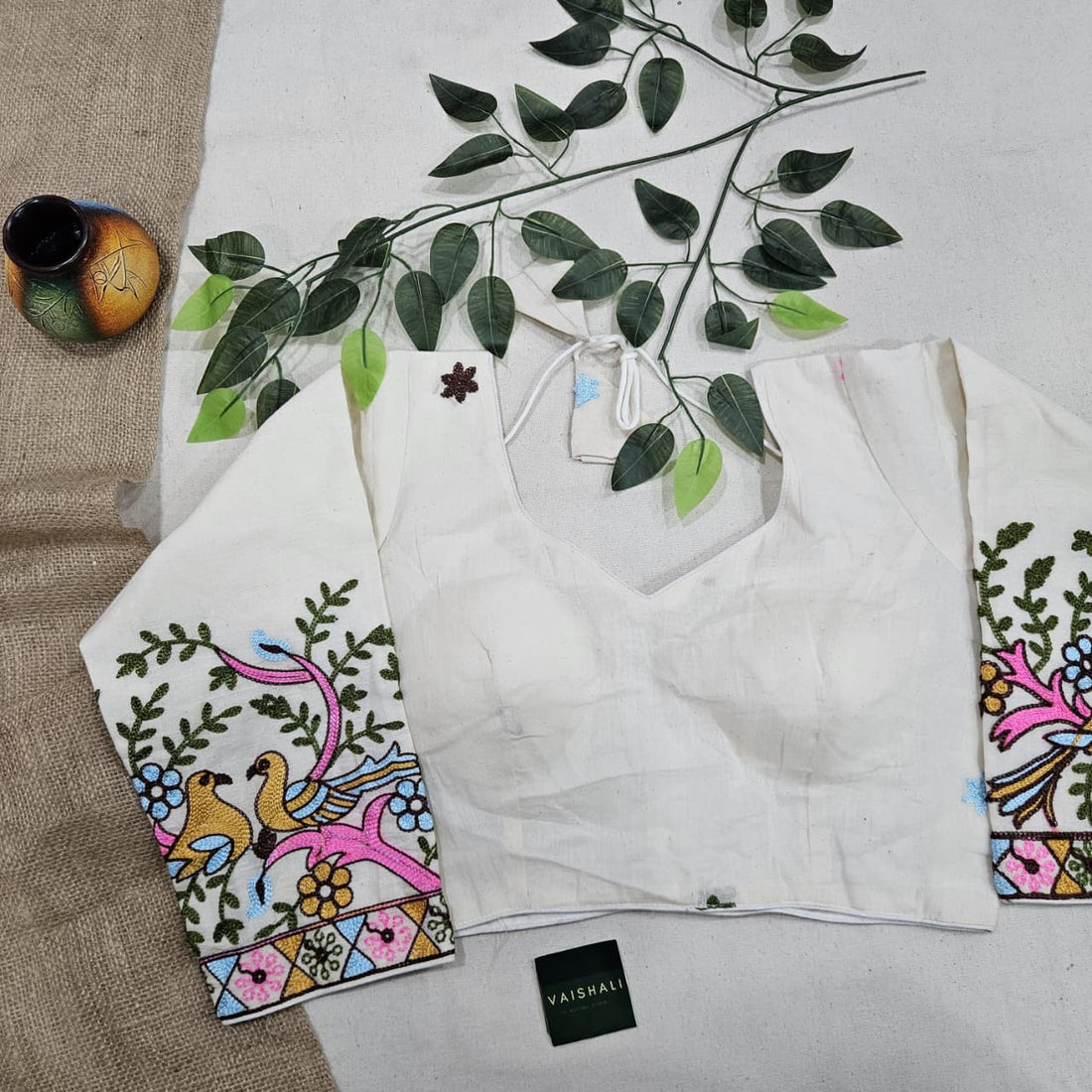 Panchhi Khadi Cotton Blouse
