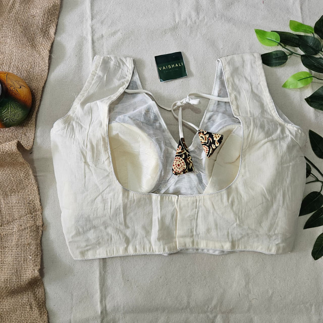 Aadrika Ajrakh Colorblock Cotton Blouse