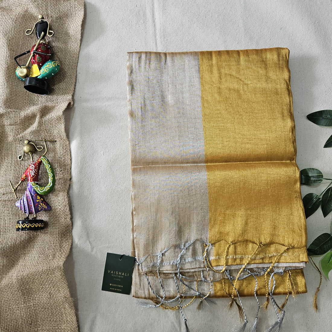 Golden Pearl Tissue Saree