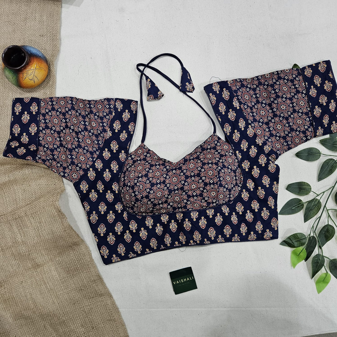 Indigo Heritage Print Blouse