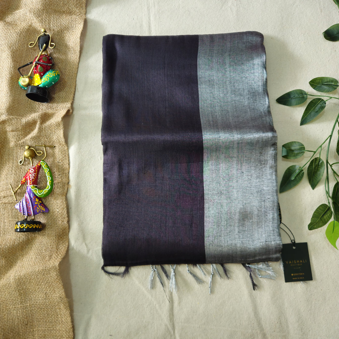 Black moon tissue Saree